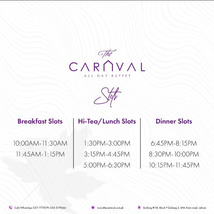 Timings & Slots- 30 April 2026-Gulberg & Adda plot branch of carnival .jpg